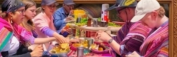 Almuerzo tradicional compartido con la comunidad